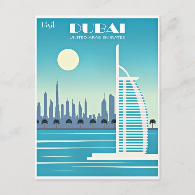 Cartão Postal De Festividades Poster de viagens Visite Dubai (Frente)