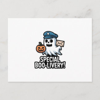 Cartão Postal De Festividades Postman Boo – Spooky Cute Halloween Ghost Delivery