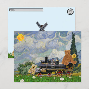 Cartão Postal De Festividades Posto - Ursos de Teddy Viajantes