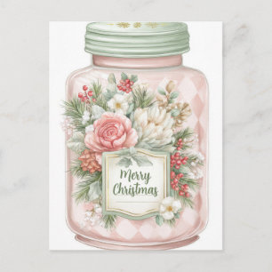 Cartão Postal De Festividades Pote de Bolinhos de Natal Pastel Festivo e Elegant