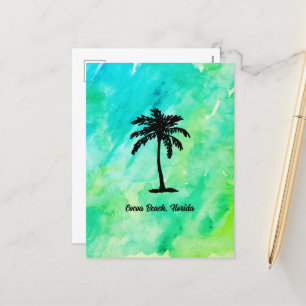 Cartão Postal De Festividades Praia da Árvore de Palm de Praia Personalizada