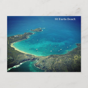 Cartão Postal De Festividades Praia da Barts de rua, Caribe