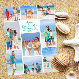 Cartão Postal De Festividades Praia da Colagem de Fotos da Família Chic Mele Kal