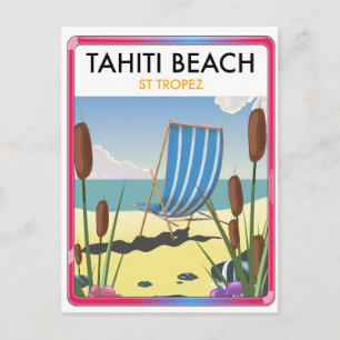 Cartão Postal De Festividades Praia de Tahiti st tropez