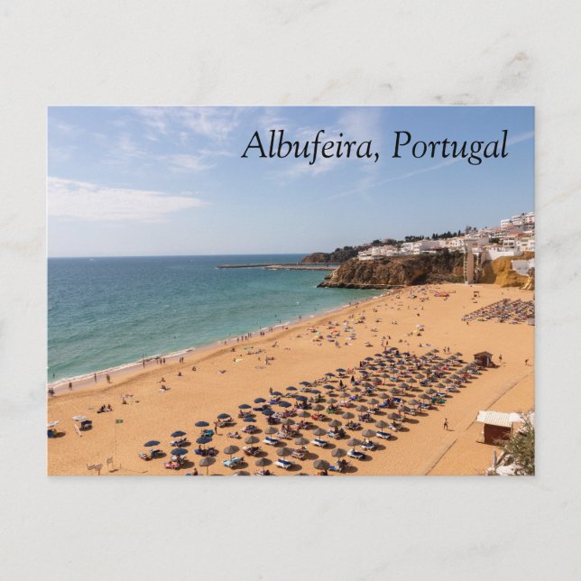 Cartão Postal De Festividades Praia dos Alemães, Albufeira, Algarve, Portugal (Frente)