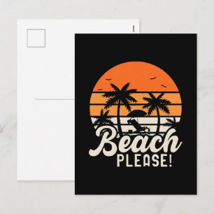 Cartão Postal De Festividades Praia Por Favor