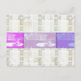 Cartão Postal De Festividades Praia Rockaway Surfer Flor de Xadrez PostCard
