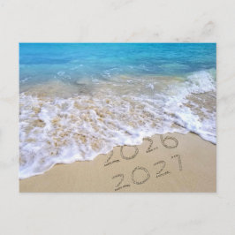 Cartão Postal De Festividades Praia Tropical de Ano Novo 2027