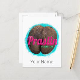 Cartão Postal De Festividades Praslin Seychelles Oceano Índico Vintage Souvenir