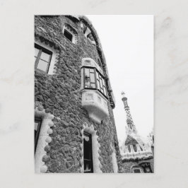 Cartão Postal De Festividades Prédio Bnw no Parque Güell em Barcelona