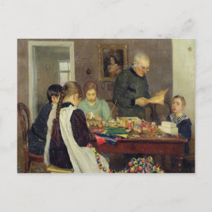 Cartão Postal De Festividades Preparação para o Natal de 1896