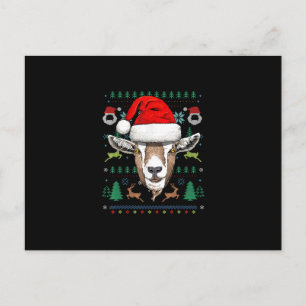 Cartão Postal De Festividades Presente Cabra Feia Natal Papai Noel