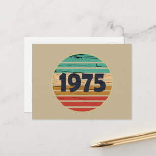 Cartão Postal De Festividades Presente de aniversário vintage nascido em 1975