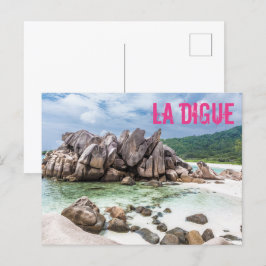 Cartão Postal De Festividades Presente de Anse Cocos Seychelles La Digue Beach