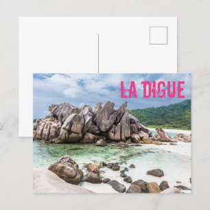 Cartão Postal De Festividades Presente de Anse Cocos Seychelles La Digue Beach