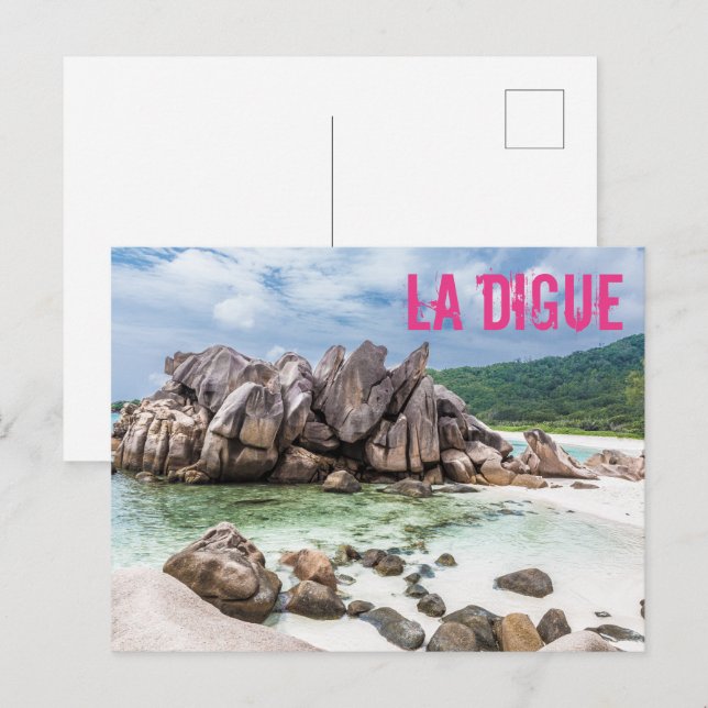 Cartão Postal De Festividades Presente de Anse Cocos Seychelles La Digue Beach (Frente/Verso)