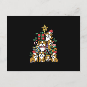 Cartão Postal De Festividades Presente de Cachorro   Árvore de Natal Cachorro Bu