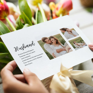 Cartão Postal De Festividades Presente de Casal de Colagem Foto e Marido Românt