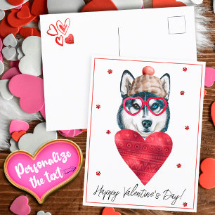 Cartão Postal De Festividades Presente de Dia dos Namorados para Amantes de Cães