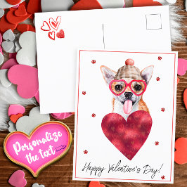 Cartão Postal De Festividades Presente de Dia dos Namorados para Amantes de Cães