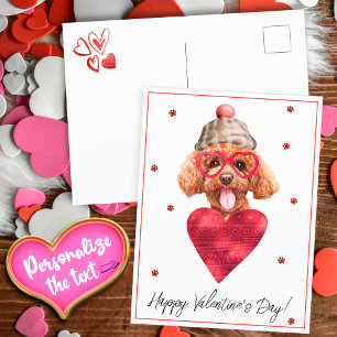 Cartão Postal De Festividades Presente de Dia dos Namorados para Amantes de Cães