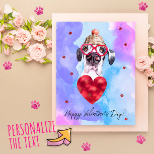 Cartão Postal De Festividades Presente de Dia dos Namorados para Cachorro Grande