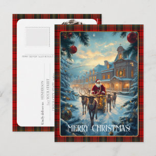 Cartão Postal De Festividades Presente de Natal Clássico com Foto Personalizada 