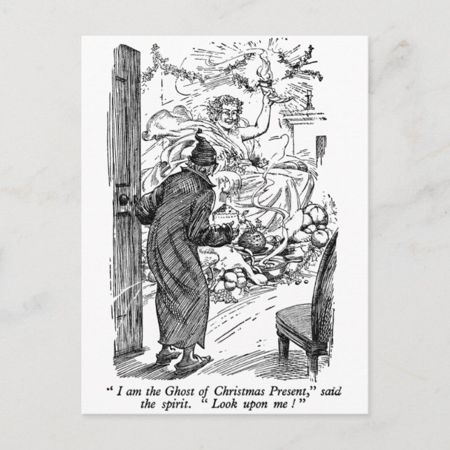 Cartão Postal De Festividades Presente de Natal (com texto) (Frente)