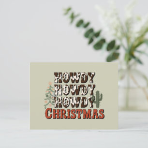 Cartão Postal De Festividades Presente de Natal da Família Howdy Howdy Howdy Fes