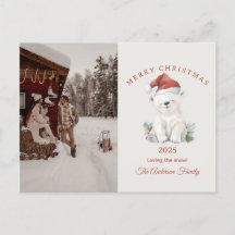 Presente de Natal de foto personalizada de urso po