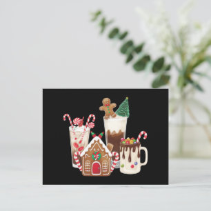 Cartão Postal De Festividades Presente de Natal para Amante de Café de Pão de Me