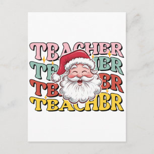 Cartão Postal De Festividades Presente de Professor Papai Noel Professor