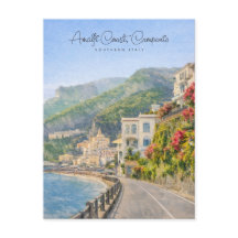 Presente de Viagem Romântico em Aquarela da Costa 