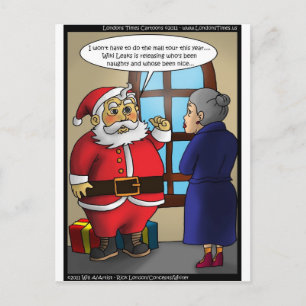 Cartão Postal De Festividades Presente Divertido do Papai Noel & Wiki Leaks Cami