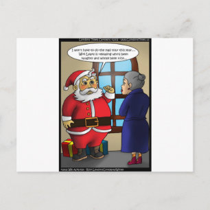 Cartão Postal De Festividades Presente Divertido do Papai Noel & Wiki Leaks Cami