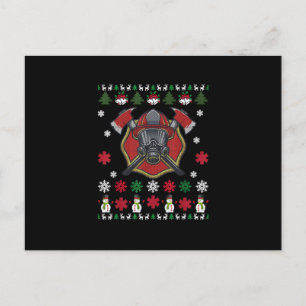 Cartão Postal De Festividades Presente engraçado de Natal para bombeiro amoroso