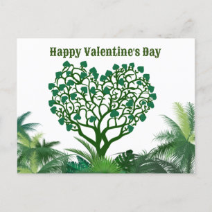Cartão Postal De Festividades presente natural verde feliz dia de os namorados
