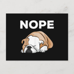Cartão Postal De Festividades Presente para cães Bulldog Nope Para Bulldog Love