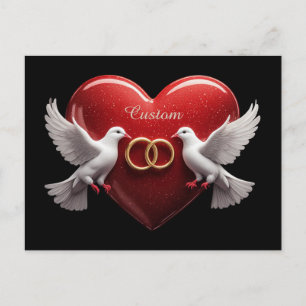 Cartão Postal De Festividades Presente Romântico de Aniversário de Casamento Pom