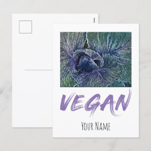 Cartão Postal De Festividades Presente Vegan Red Cabbage Vintage