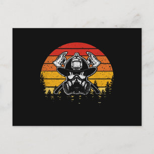Cartão Postal De Festividades Presentes de Bombeiros de Sunset Retro Vintage L