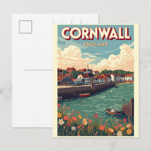 Cartão Postal De Festividades Presentes de falésias da condado de Cornwall Ingla