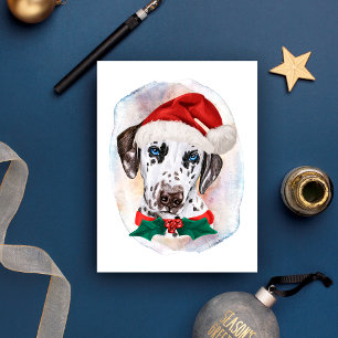 Cartão Postal De Festividades Presentes de Natal com dálmata para amantes de cãe