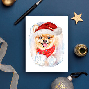 Cartão Postal De Festividades Presentes de Natal da raça Pomerânia Para Amantes 