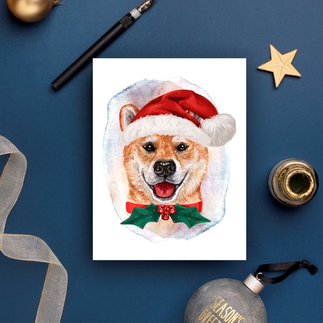 Cartão Postal De Festividades Presentes De Natal De Shiba Inu Para Os Amantes De (Criador carregado)