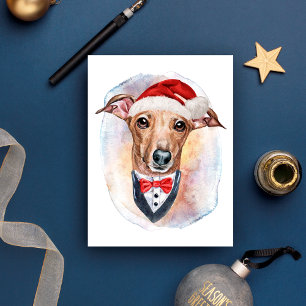 Cartão Postal De Festividades Presentes de Natal do Galgo Italiano para Amantes 