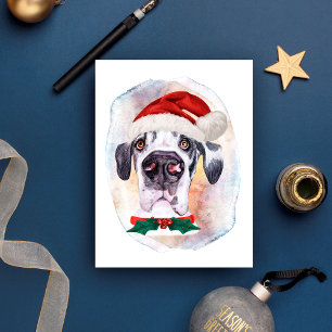 Cartão Postal De Festividades Presentes de Natal do Grande Dinamarquês para Aman