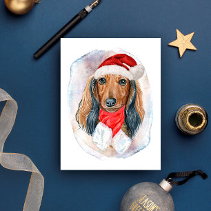 Cartão Postal De Festividades Presentes de Natal para Amantes de Cachorro Dachsh