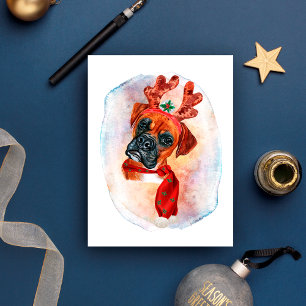 Cartão Postal De Festividades Presentes de Natal para Amantes de Cães da Raça Bo
