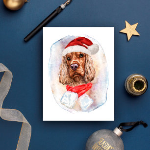 Cartão Postal De Festividades Presentes de Natal para Cocker Spaniel Inglês Aman